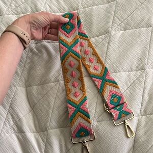 Crossbody Handbag Guitar Strap Embroidered boho atzec print